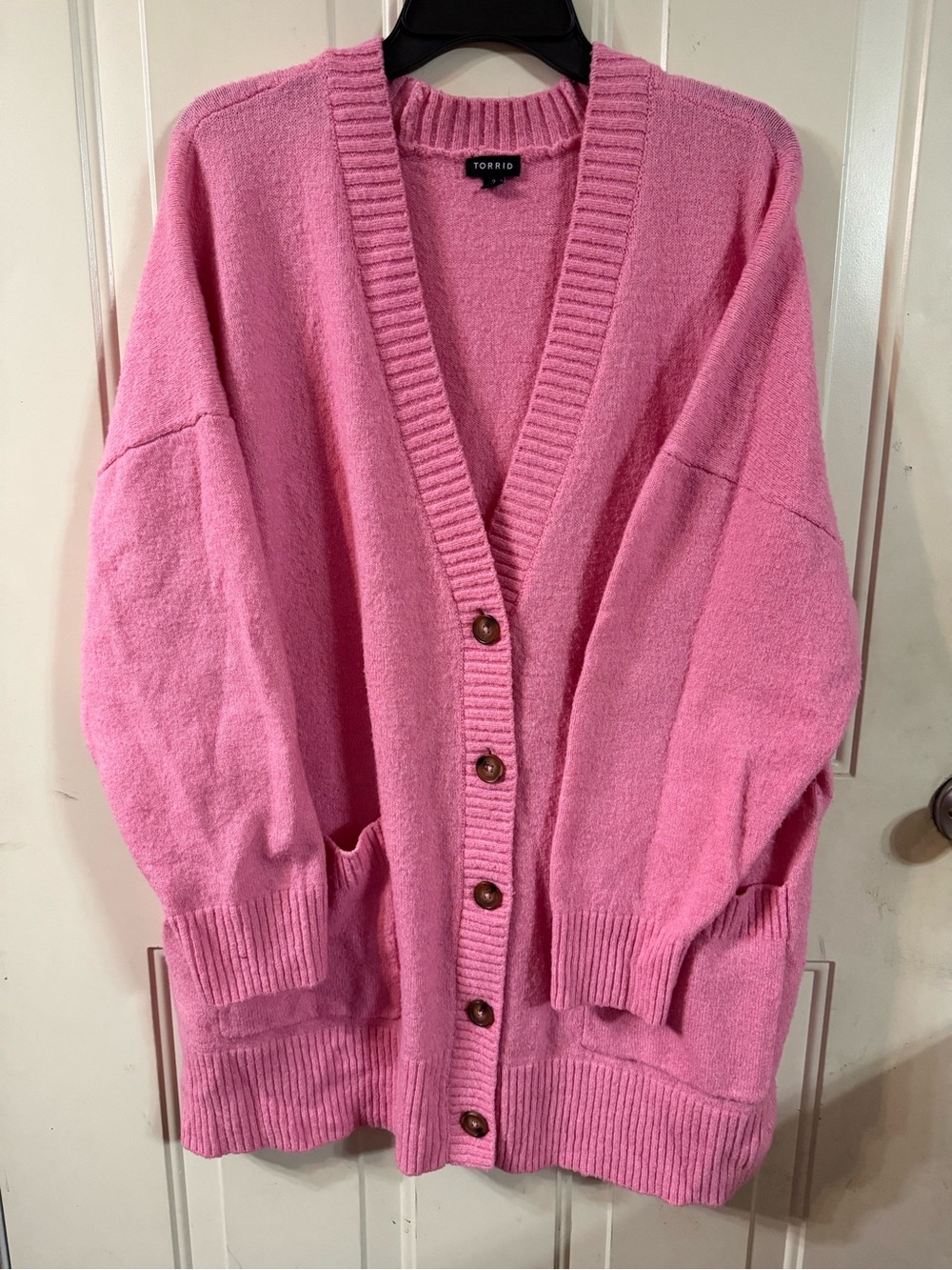 Torrid Bubblegum Pink Oversized Button Cardigan
